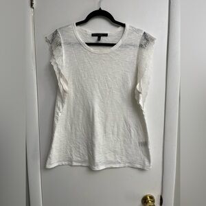 White House Black Market White Lace Sleeve Tank Top